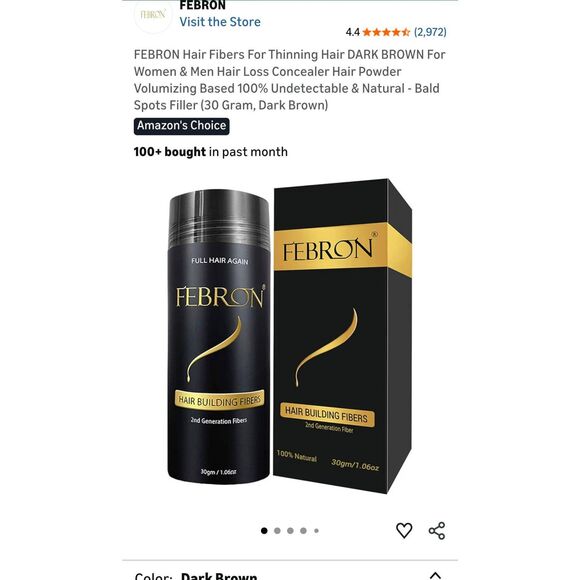 Dark Brown Febron Hair Fibers - NEW - Picture 5 of 6